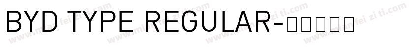 BYD TYPE REGULAR字体转换